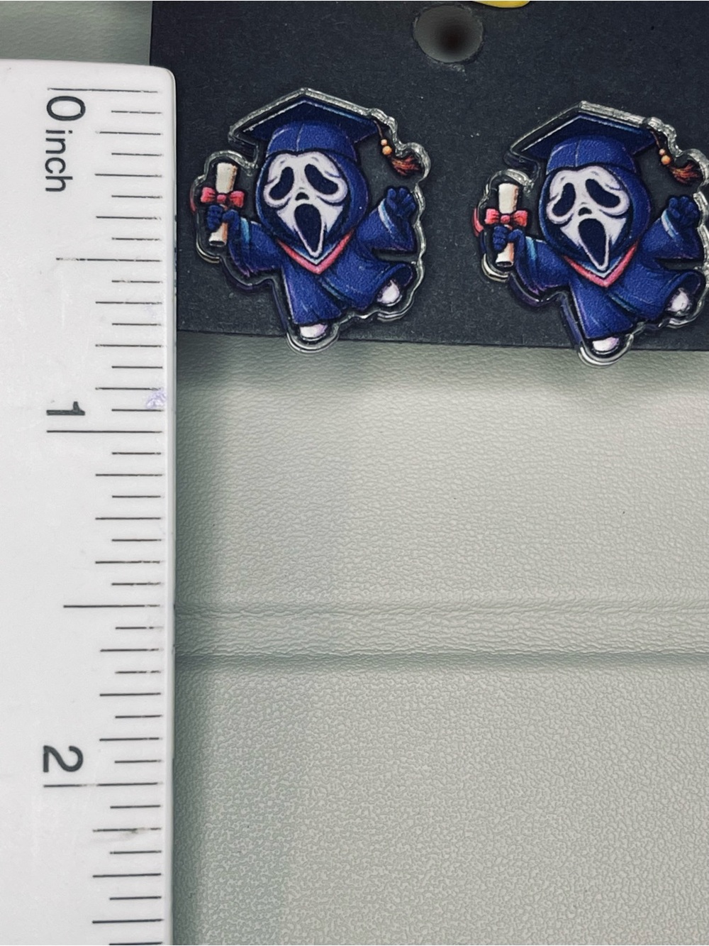 Graduation Ghost Stud Earrings - Picture 3 of 3